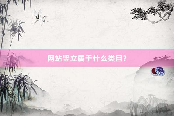 网站竖立属于什么类目？